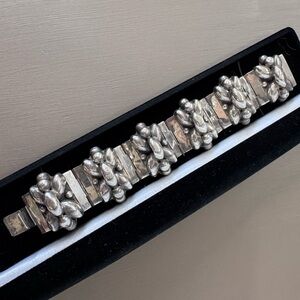 Vintage Taxco Mexico 925 Sterling Silver Bubble 3D Bracelet